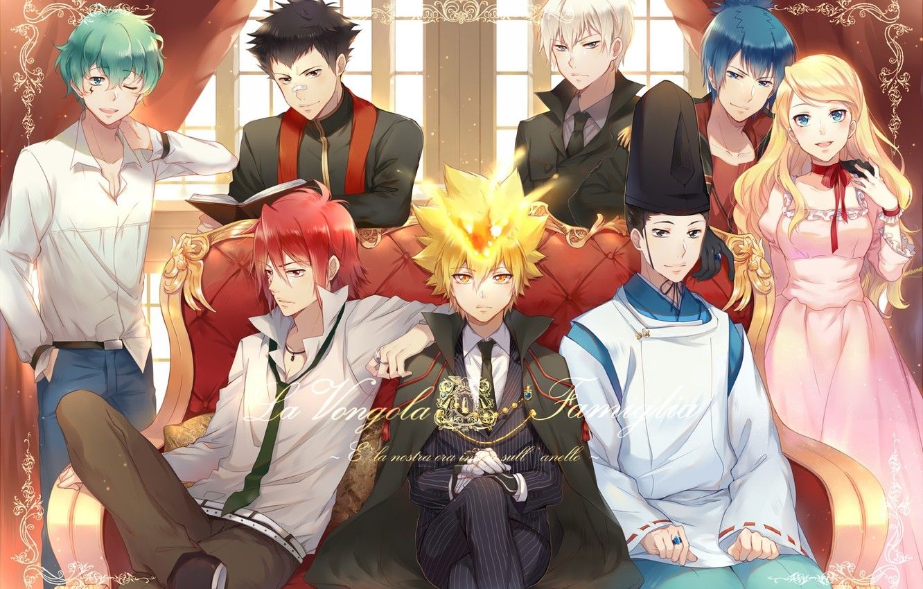 1340x850 Wallpaper anime, guys, mafia, Katekyo Hitman REBORN!, The clams image for desktop, section сёнэн, Desktop