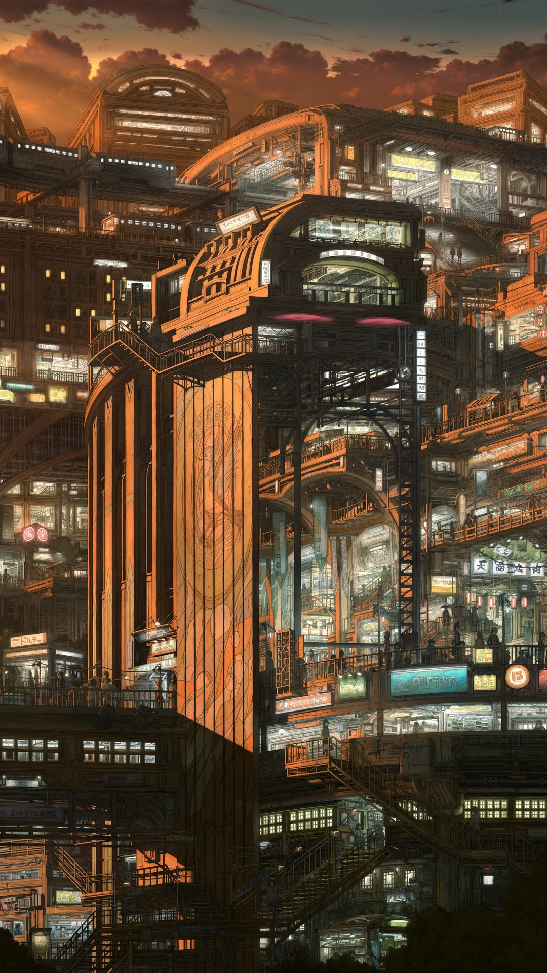 1080x1920 #anime, #city wallpaper HD Wallpaper, Phone