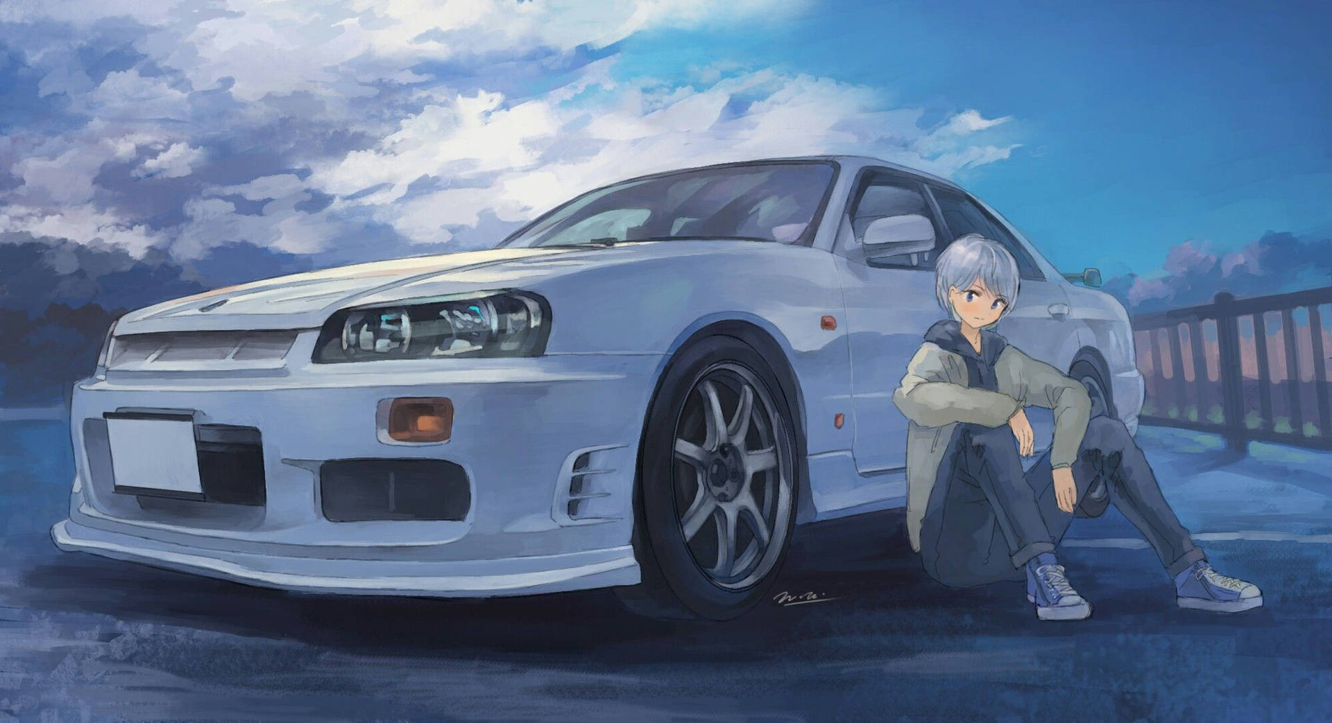 1920x1050 Car Anime Wallpaper, Desktop