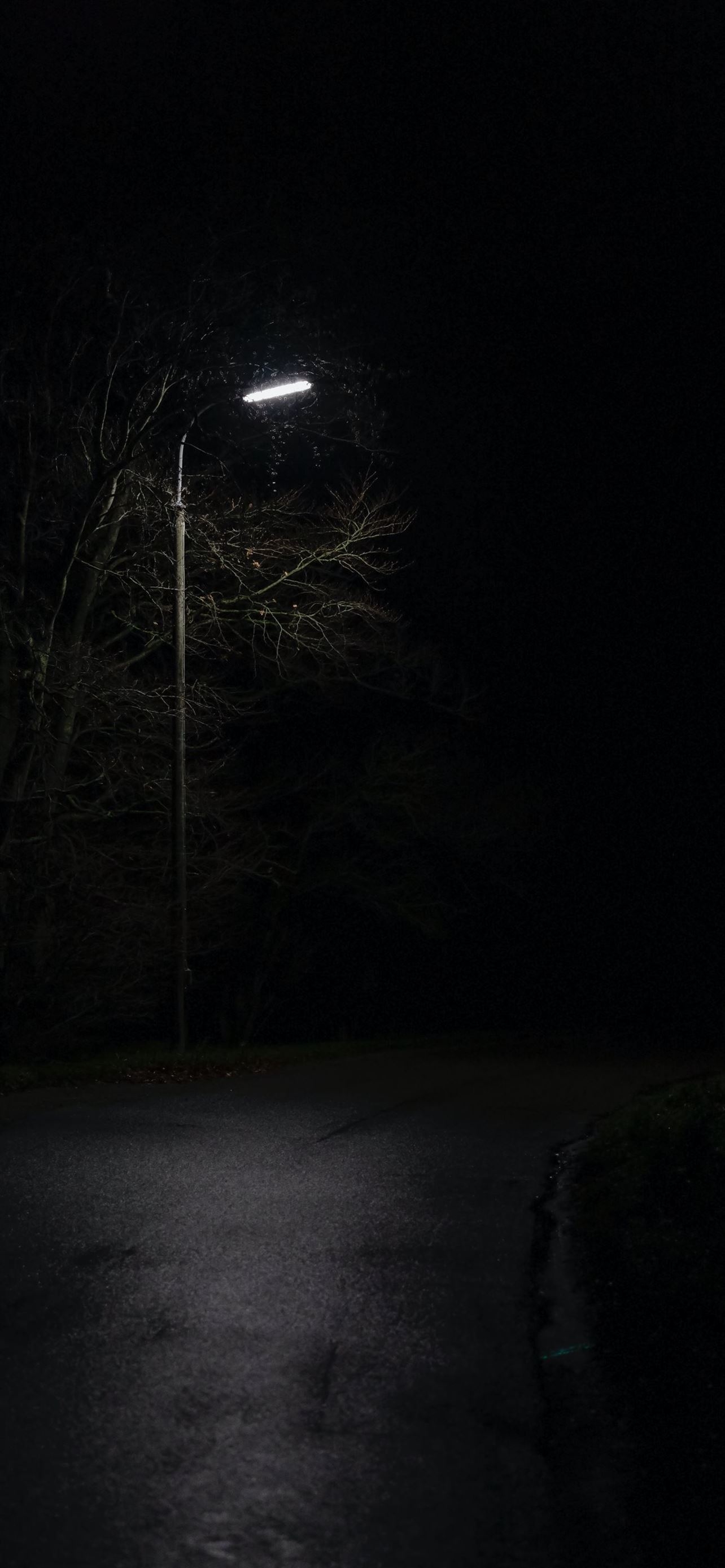 1290x2780 view of empty road under light post iPhone Wallpaper Free Download, Phone