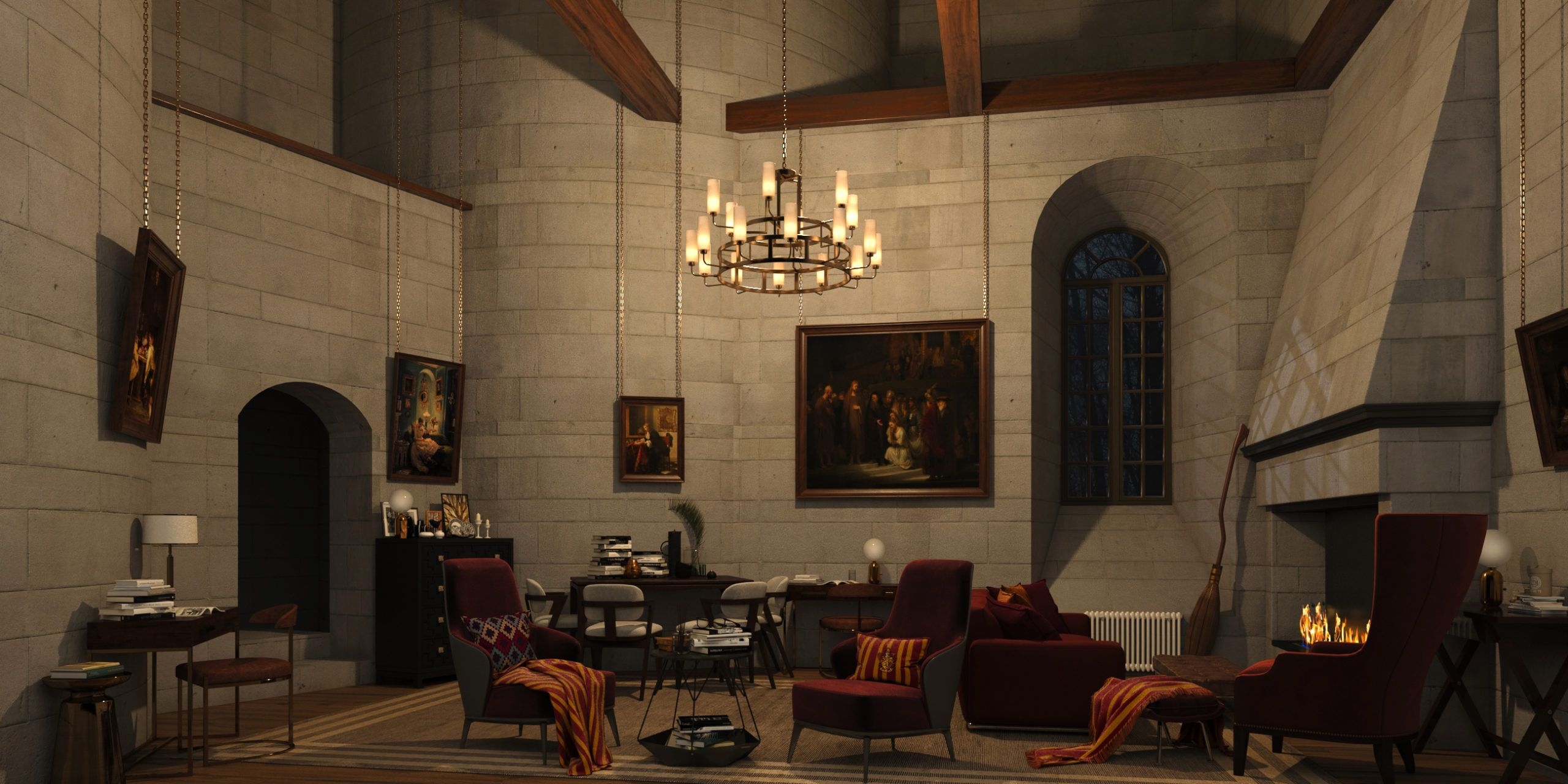 2560x1280 The Gryffindor Common Room Gets a Modern Redesign!, Dual Screen