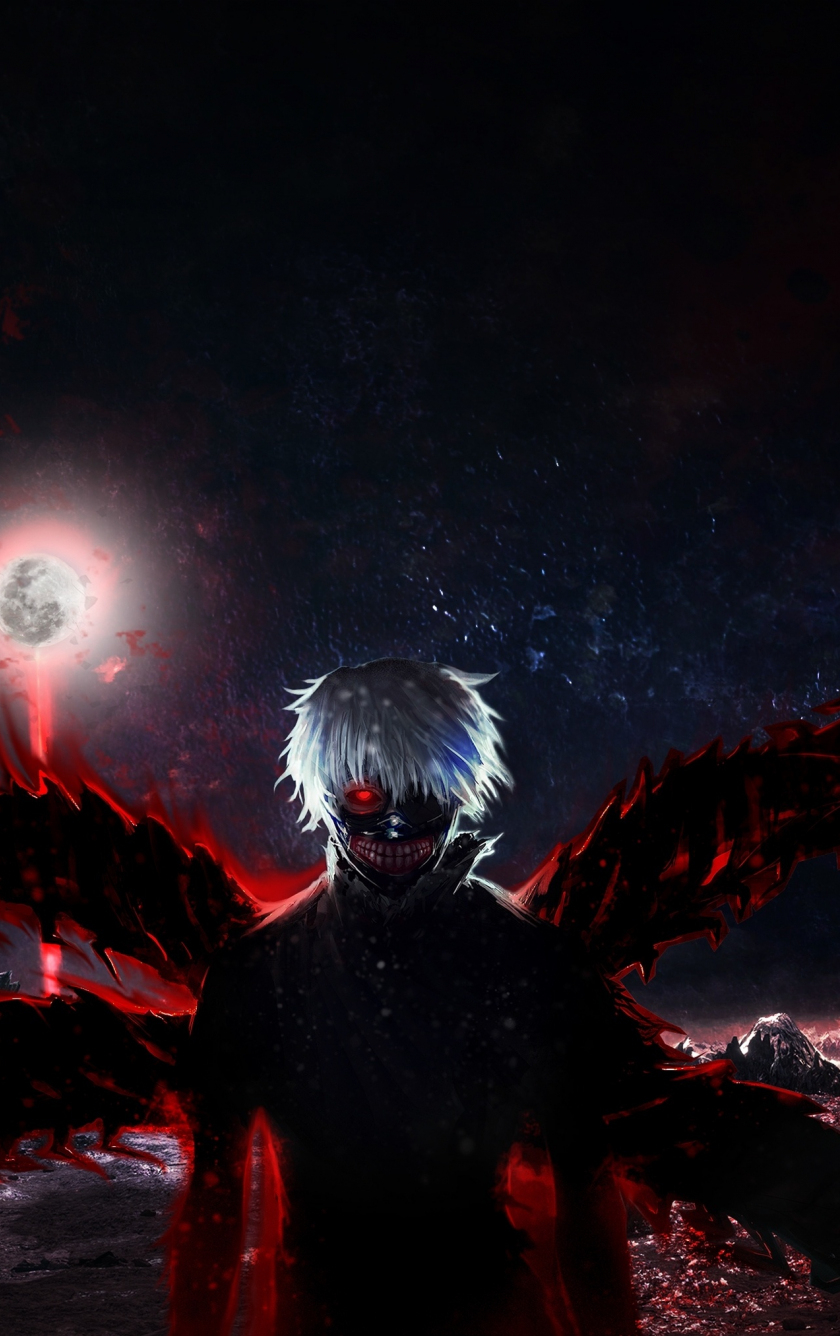 840x1340 Download tokyo ghoul, dark, anime boy, artwork  wallpaper, iphone iphone 5s, iphone 5c, ipod touch,  HD image, background, 18584, Phone