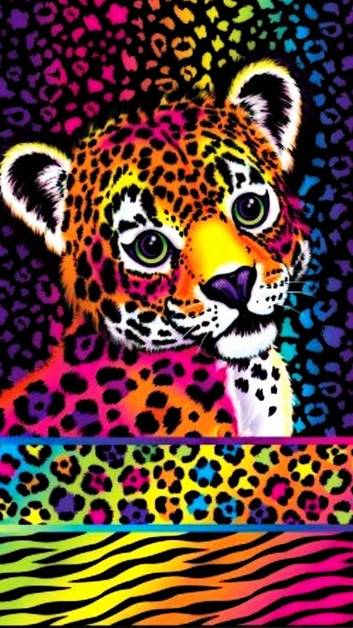 720x1280 Rainbow leopard wallpaper, Phone