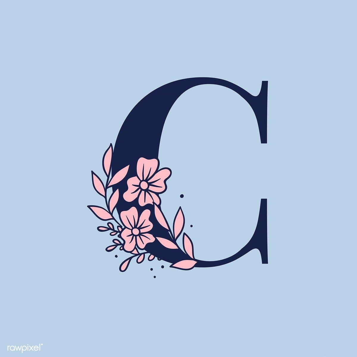 1200x1200 Botanical capital letter C vector. free image / Tvzsu. Alphabet wallpaper, Alphabet illustration, Floral typography, Phone