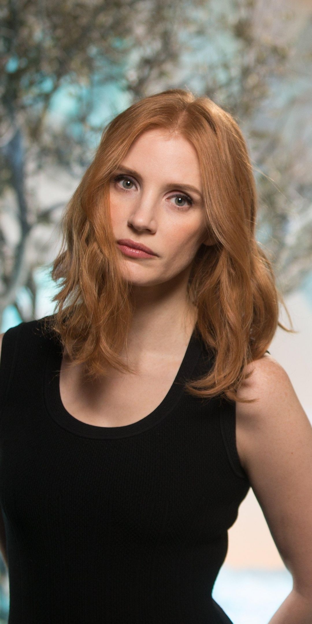 1080x2160 Curious, celebrity, Jessica Chastain, red head,, Phone