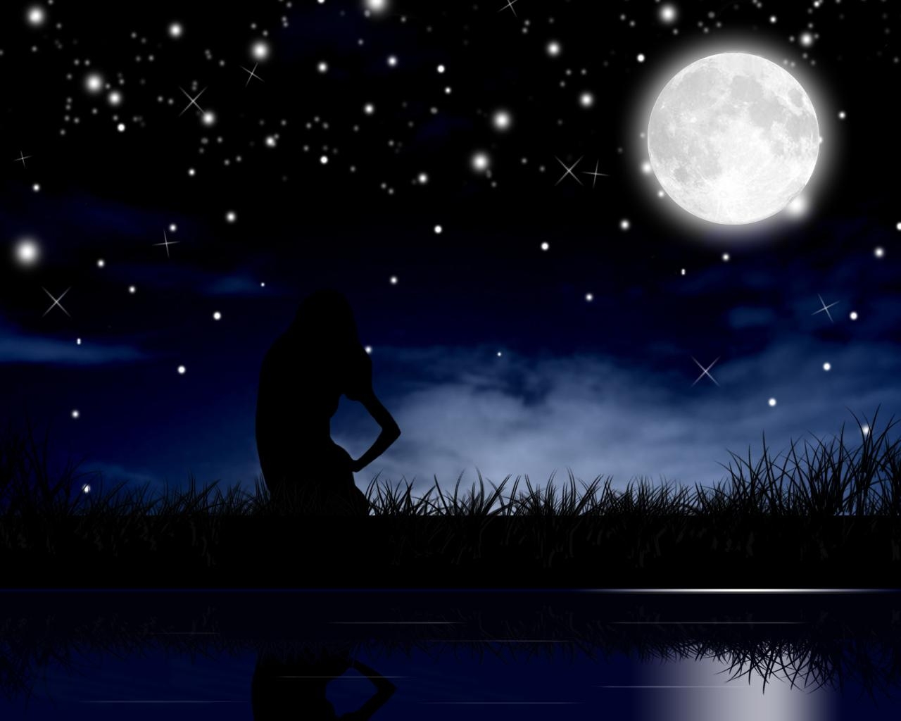 1280x1030 Beautiful Romantic Moonlight Wallpaper, Desktop