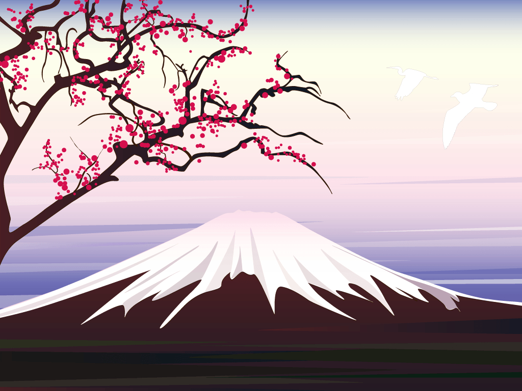 1030x770 Illustration experiment: Dawn over Mount Fuji, Desktop