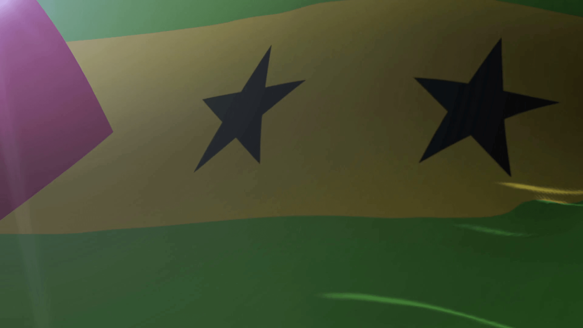 1920x1080 Flag of Sao Tome and Principe waving in the wind, national symbol, Desktop