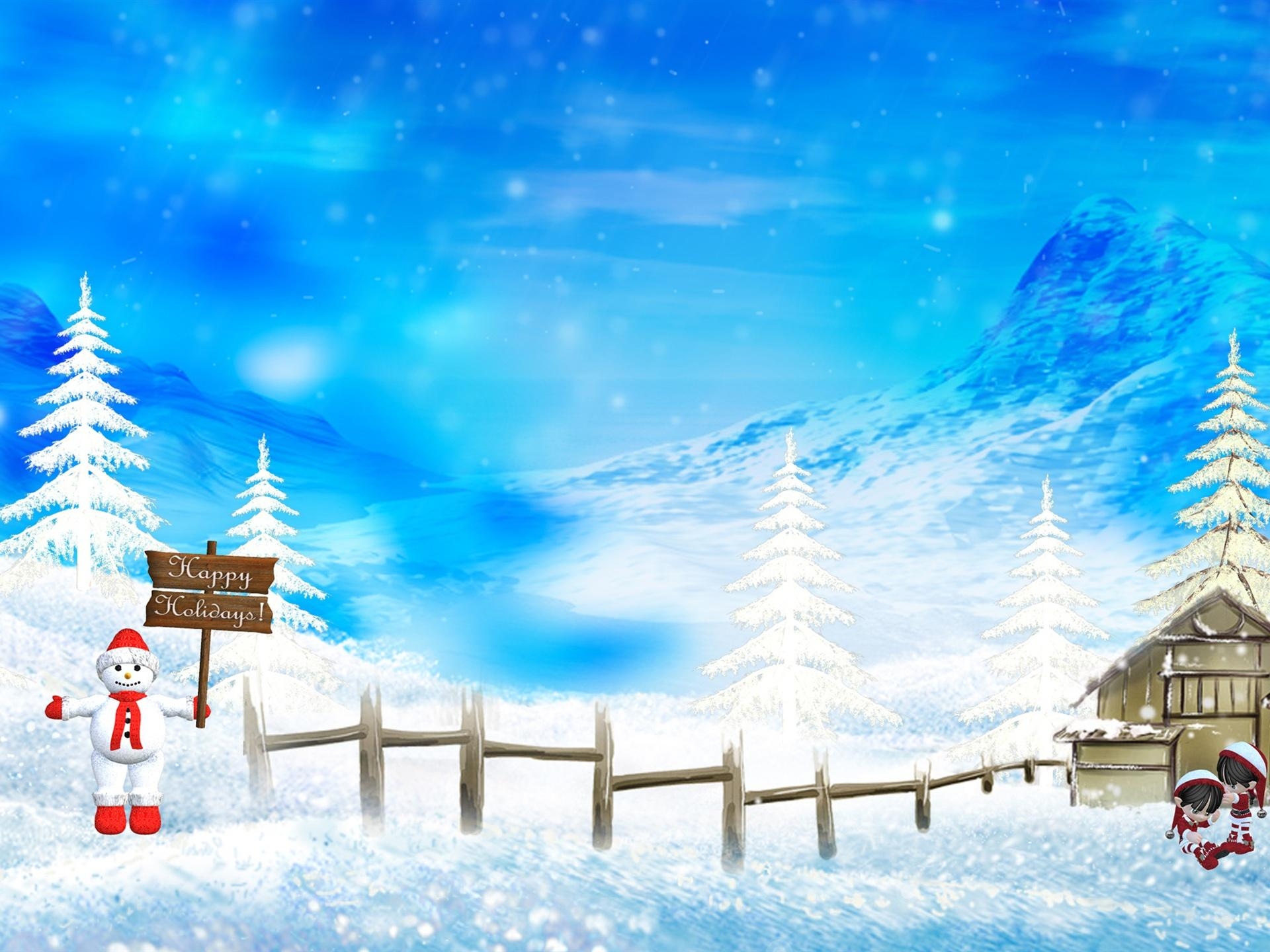 1920x1440 Wallpaper Merry Christmas beautiful snow scene 2560x1600 HD, Desktop