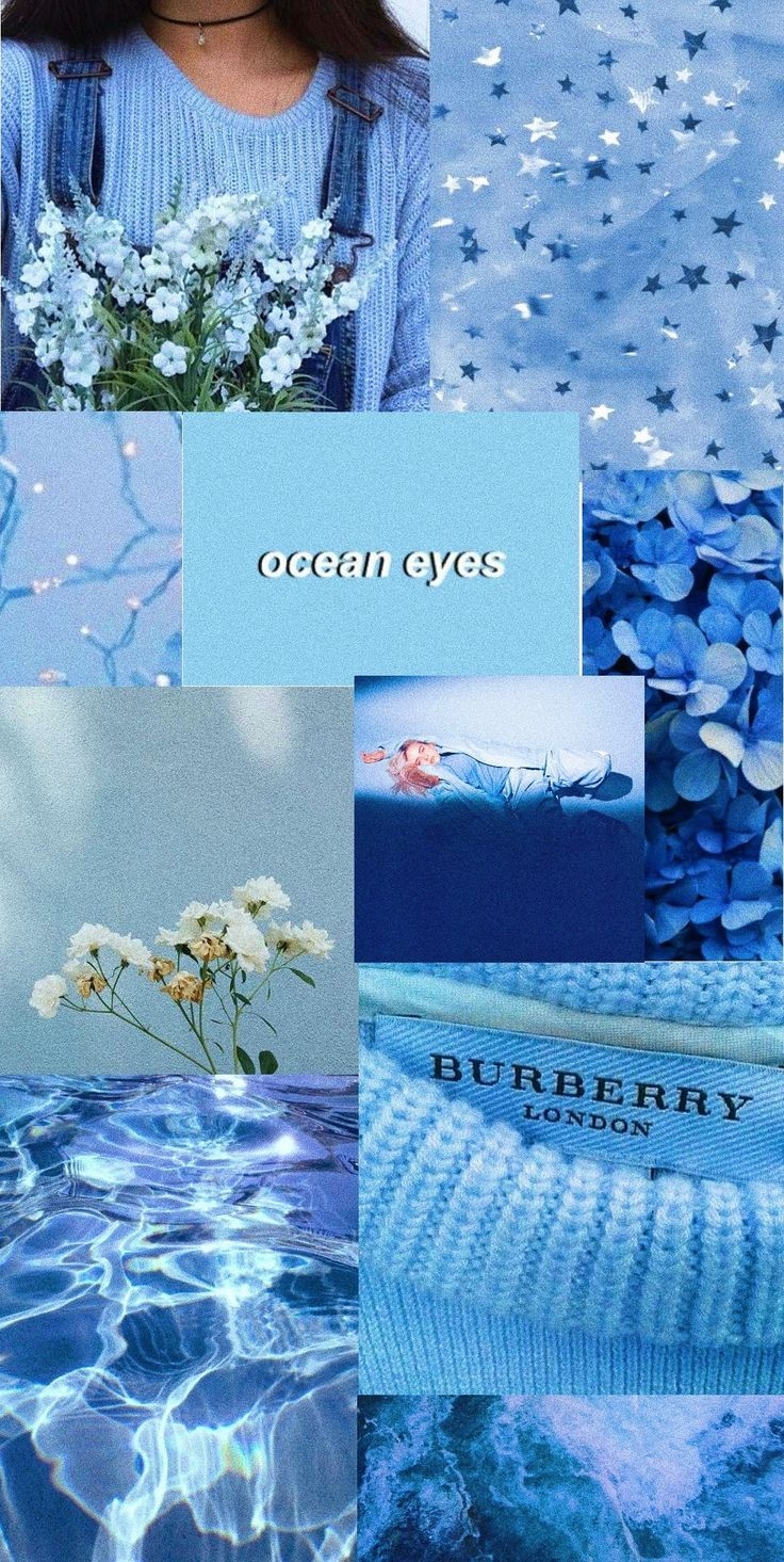 740x1470 Aesthetic Baby Blue Wallpaper, Phone