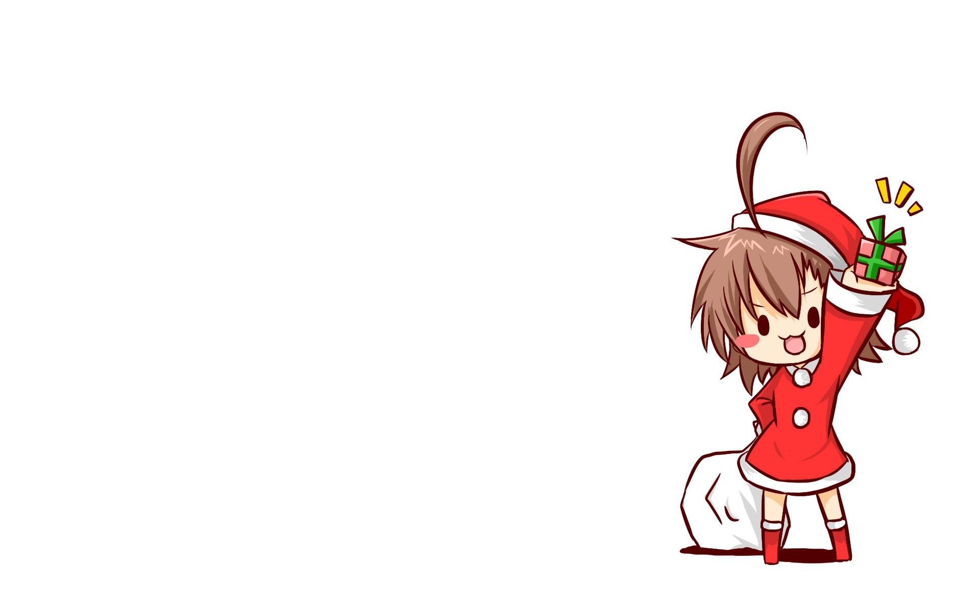 1920x1200 blush brown hair chibi christmas hat last order rubii santa, Desktop