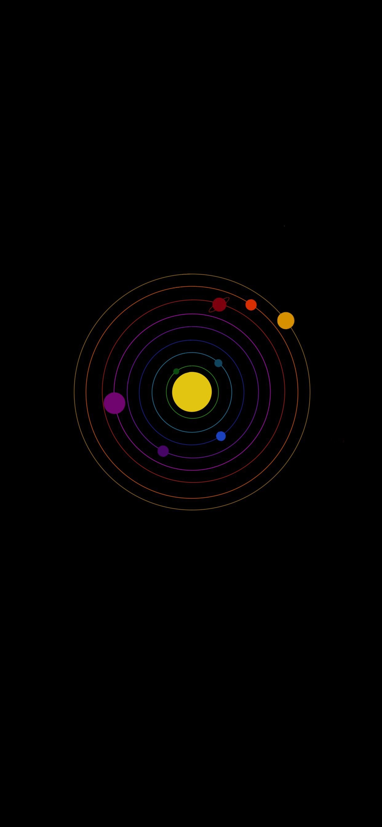 1250x2690 Minimalist solar system, Phone
