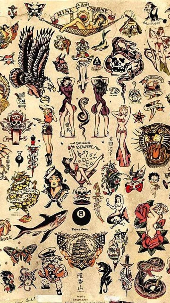 720x1280 Vintage Tattoo Wallpaper Free Vintage Tattoo Background, Phone