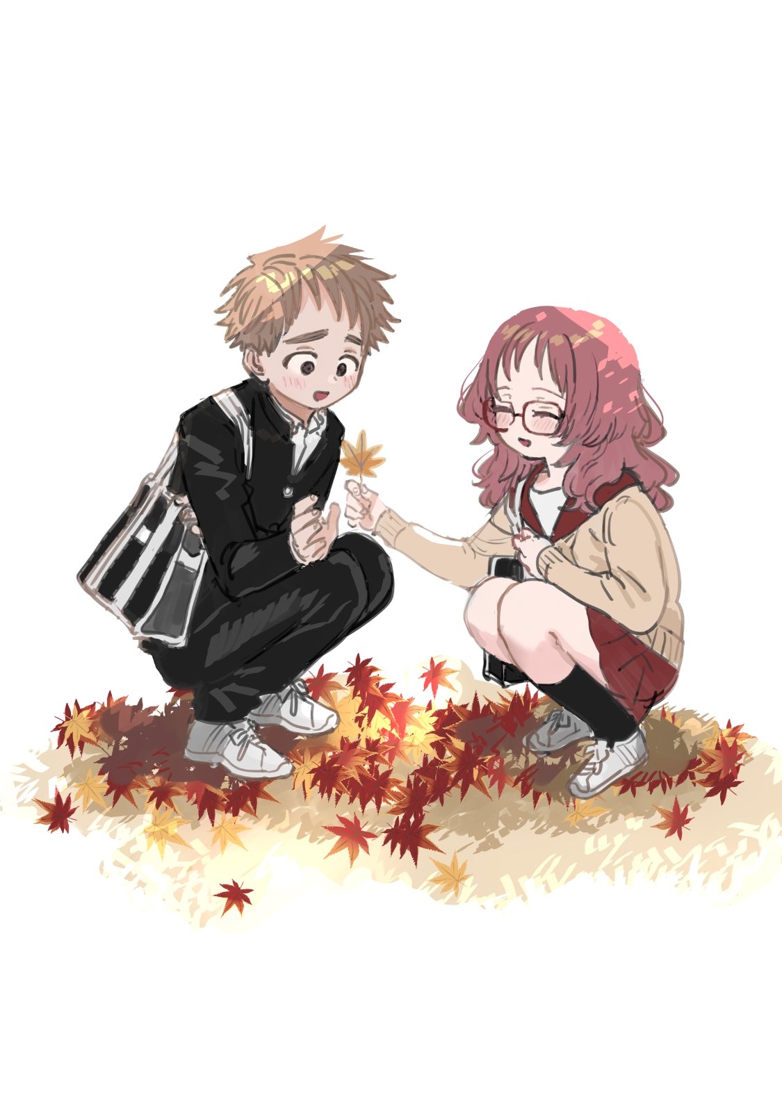 1130x1600 ART Suki na Ko ga Megane wo Wasureta (The Girl I Like Forgot Her Glasses) autumn season illustration by the author Koume Fujichika, Phone