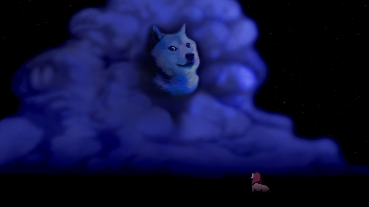 1250x700 Lion King Clouds Night Doge Meme Dog disney wolf wolves fantasy, Desktop