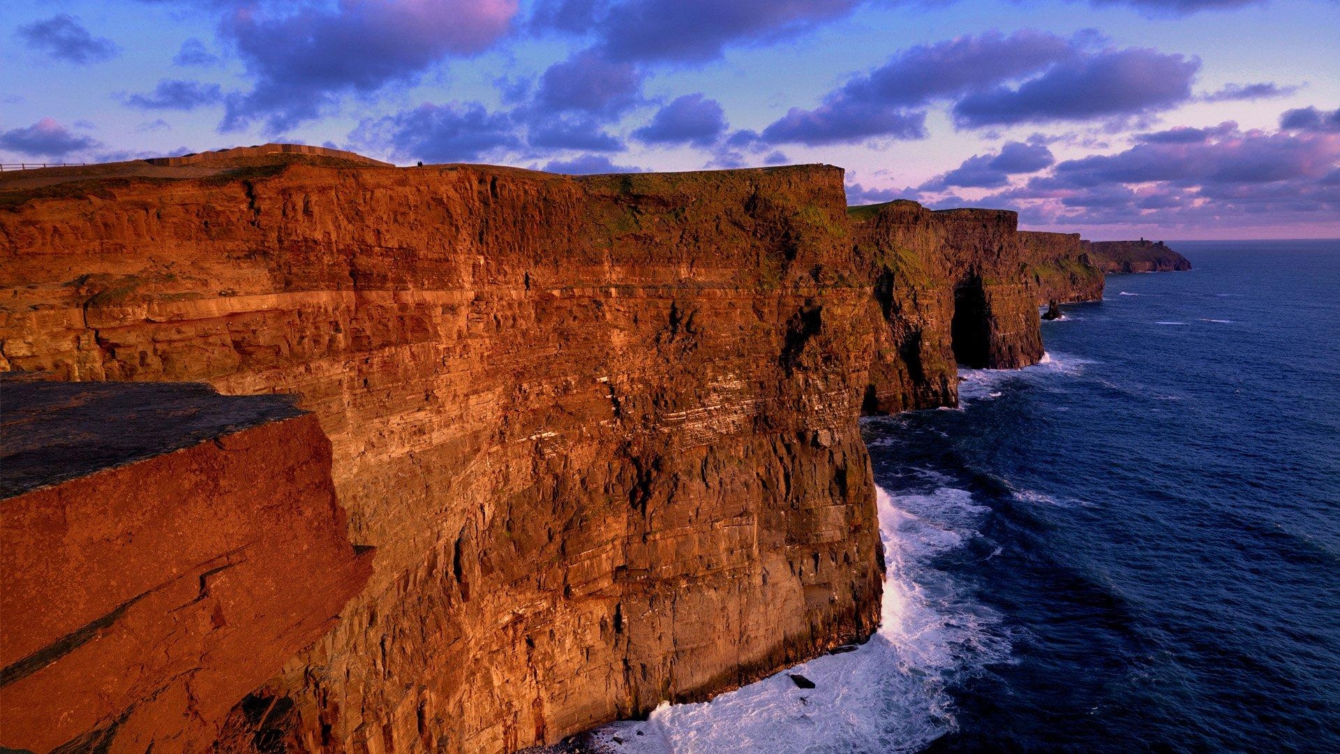 1920x1080 Sunset at the Cliffs of Moher, Ireland HD Wallpaper. Background, Desktop