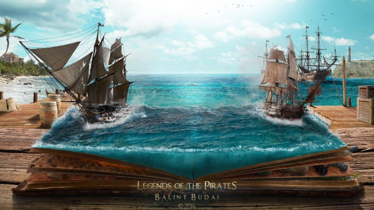 1250x700 Fantasy book sea ship wallpaperx1080, Desktop