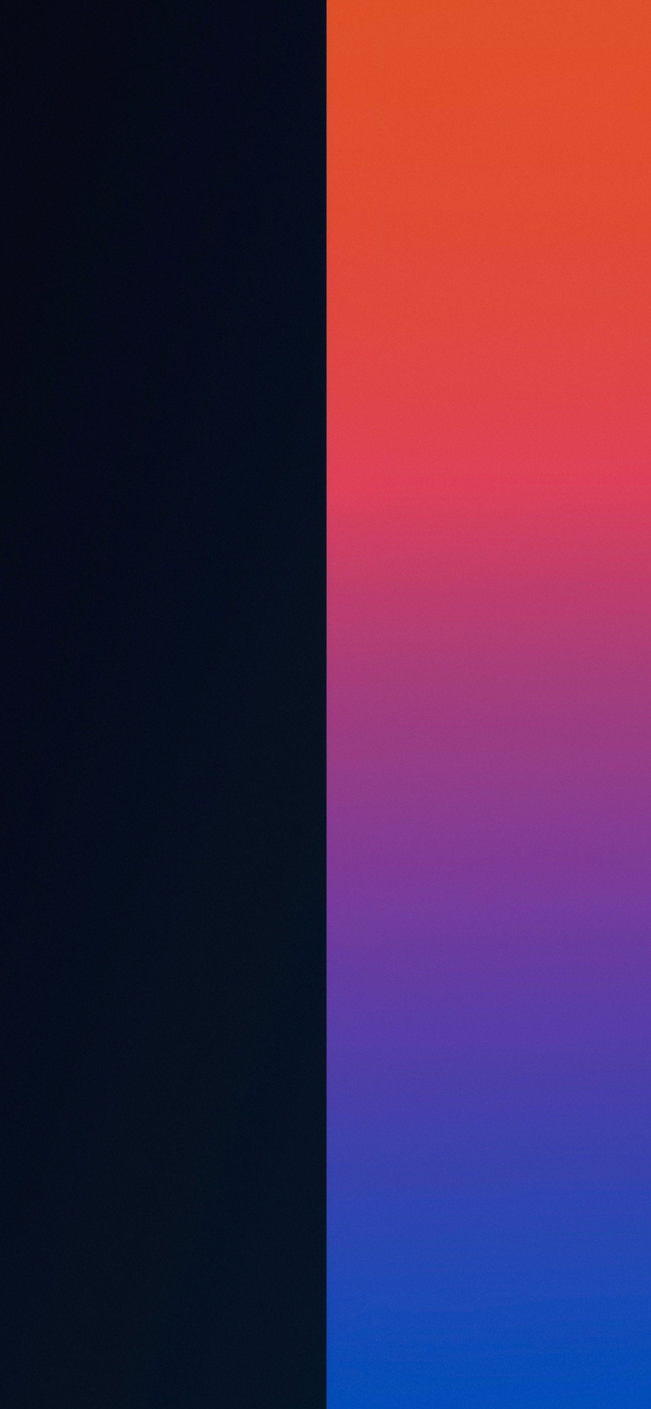 1290x2780 Duo iPhone wallpaper with split colors, Phone