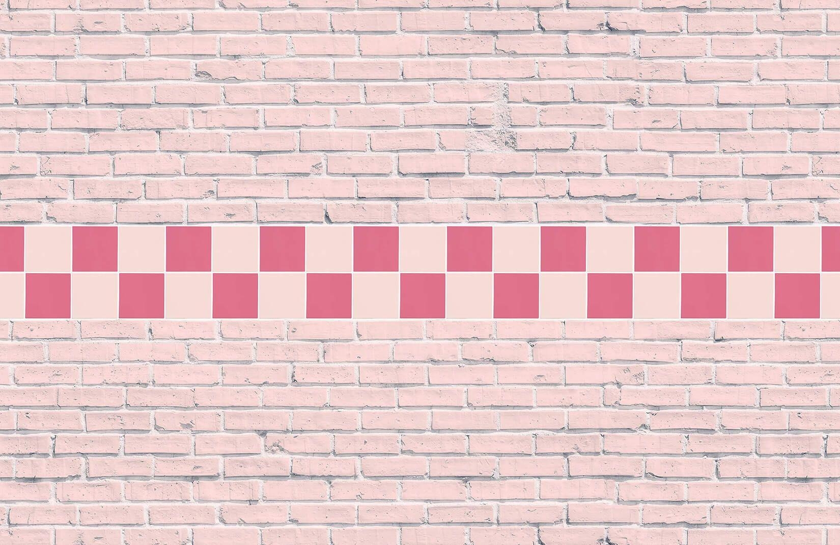 1650x1070 Rizzo Retro Pink Brick Effect Wallpaper, Desktop