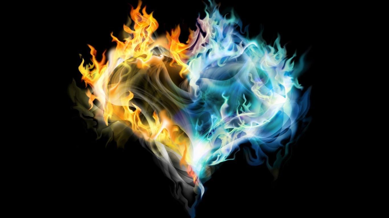 1370x770 Cool Skull Wallpaper Fire Blue Picture, Desktop