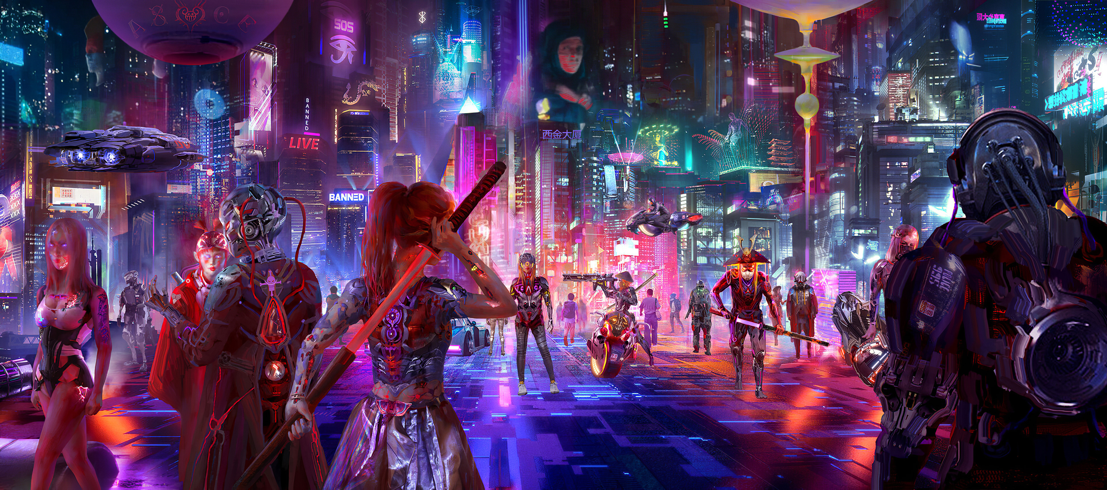 3840x1710 Cyberpunk City Of Shadow 4k, HD Artist, 4k Wallpaper, Image, Background, Photo and Picture, Dual Screen