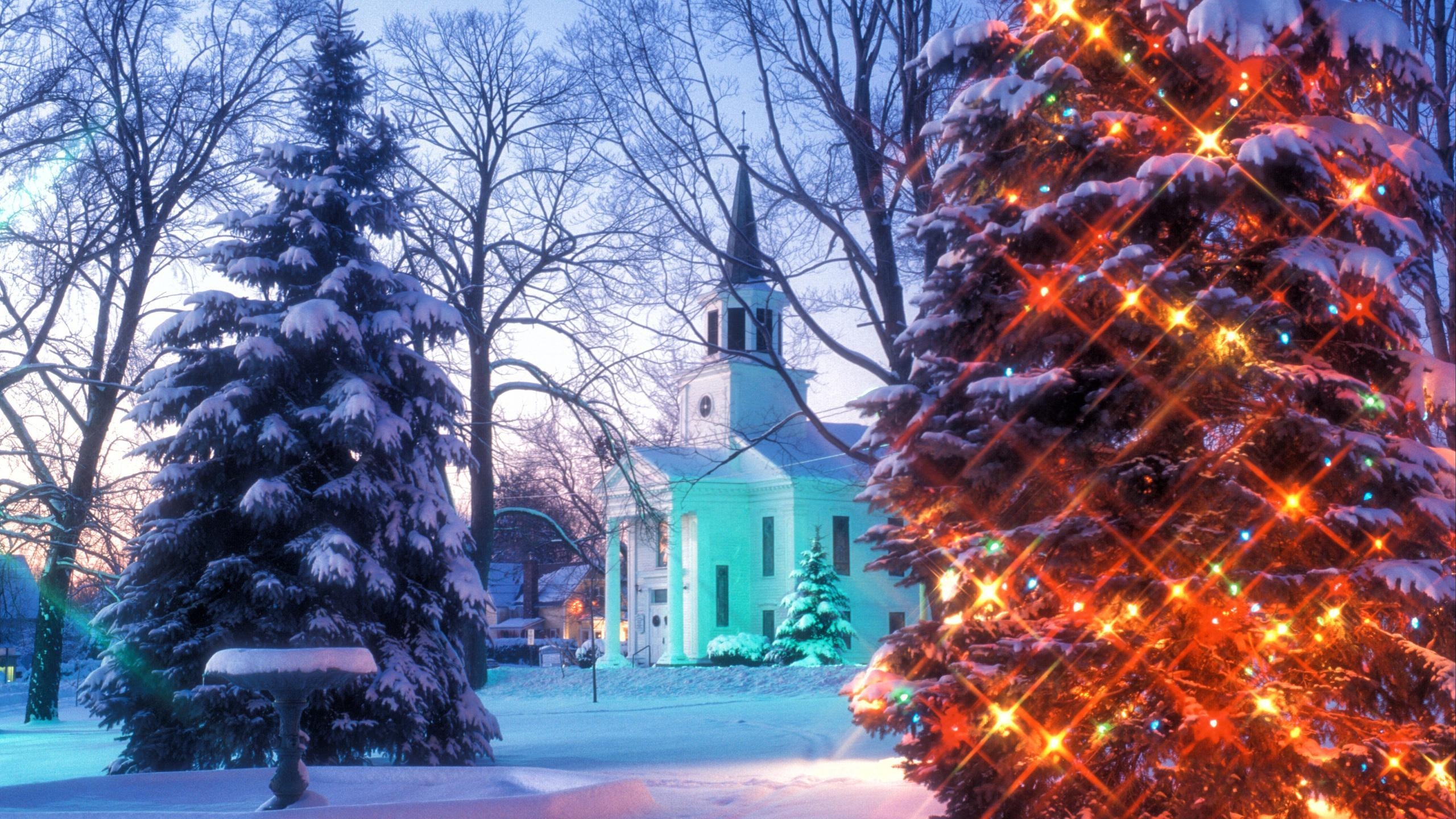 2560x1440 Christmas in Vermont HD Wallpaper. Background Image, Desktop