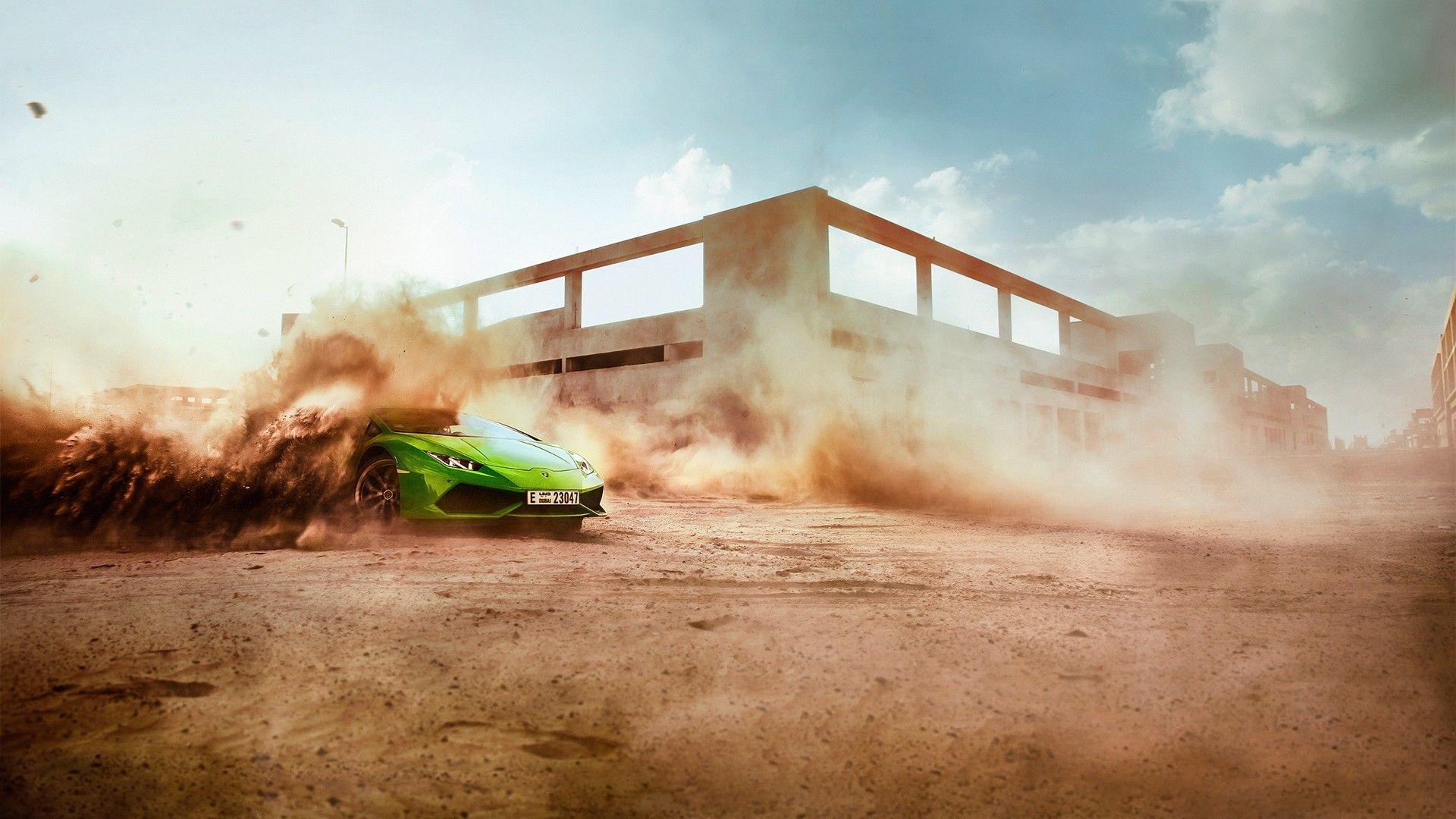 1920x1080 car, Dust, Lamborghini, Racing Wallpaper HD / Desktop and Mobile, Desktop