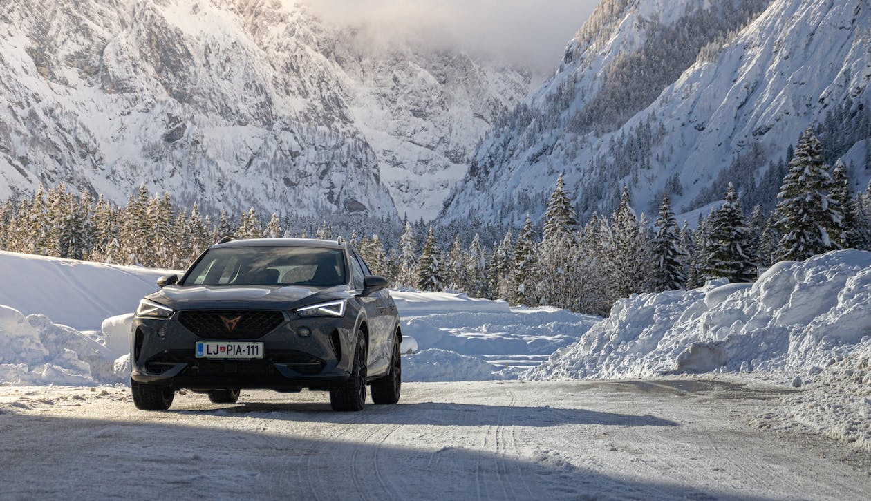 1260x730 Gray Cupra Formentor Car on Snow Covered Road · Free, Desktop