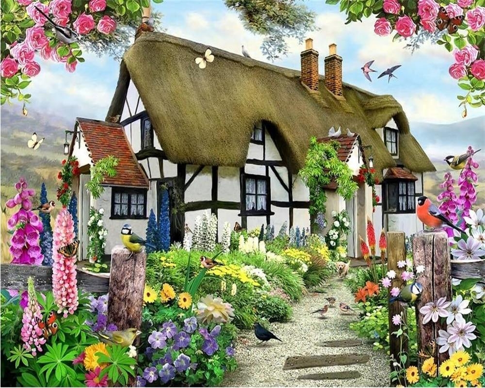 1000x800 Beibehang Custom wallpaper Gorgeous Pastoral English Country Cottage Rose Garden Children's Room TV backdrop mural 3D wallpaper. Wallpaper, Desktop