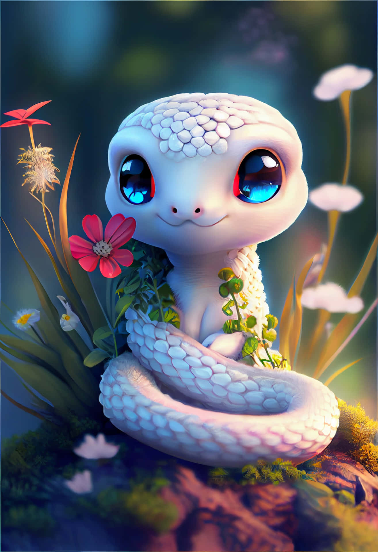 1320x1920 Download Cute 3D Snake Picture, Phone