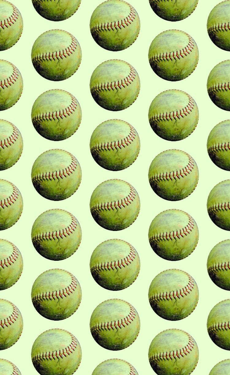 750x1230 Cute Softball Pattern Wallpaper, Phone