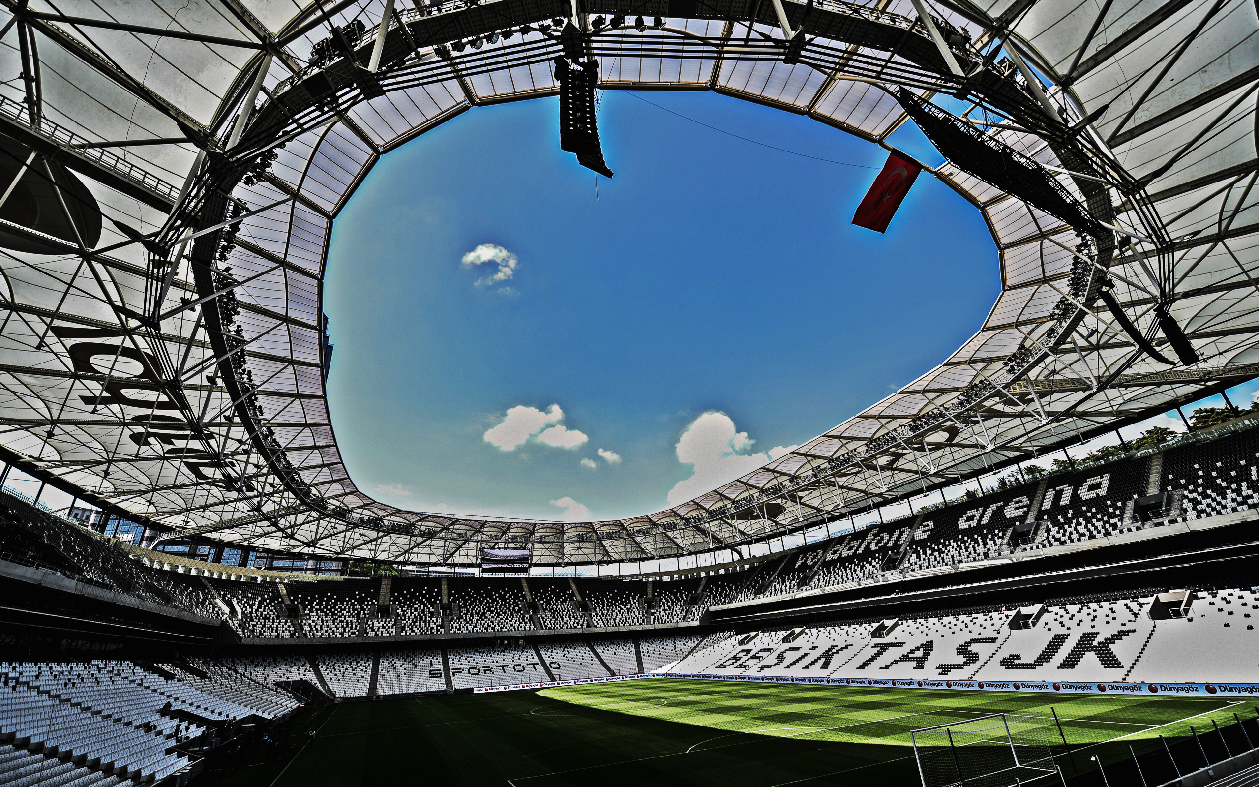 2560x1600 Download wallpaper Vodafone Park, Istanbul, Turkey, inside view, football lawn, Turkish football stadium, Besiktas Stadium, Vodafone Arena for desktop with resolution. High Quality HD picture wallpaper, Desktop