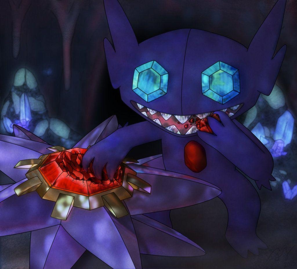 1030x930 Sableye Feasting on a Starmie, Desktop