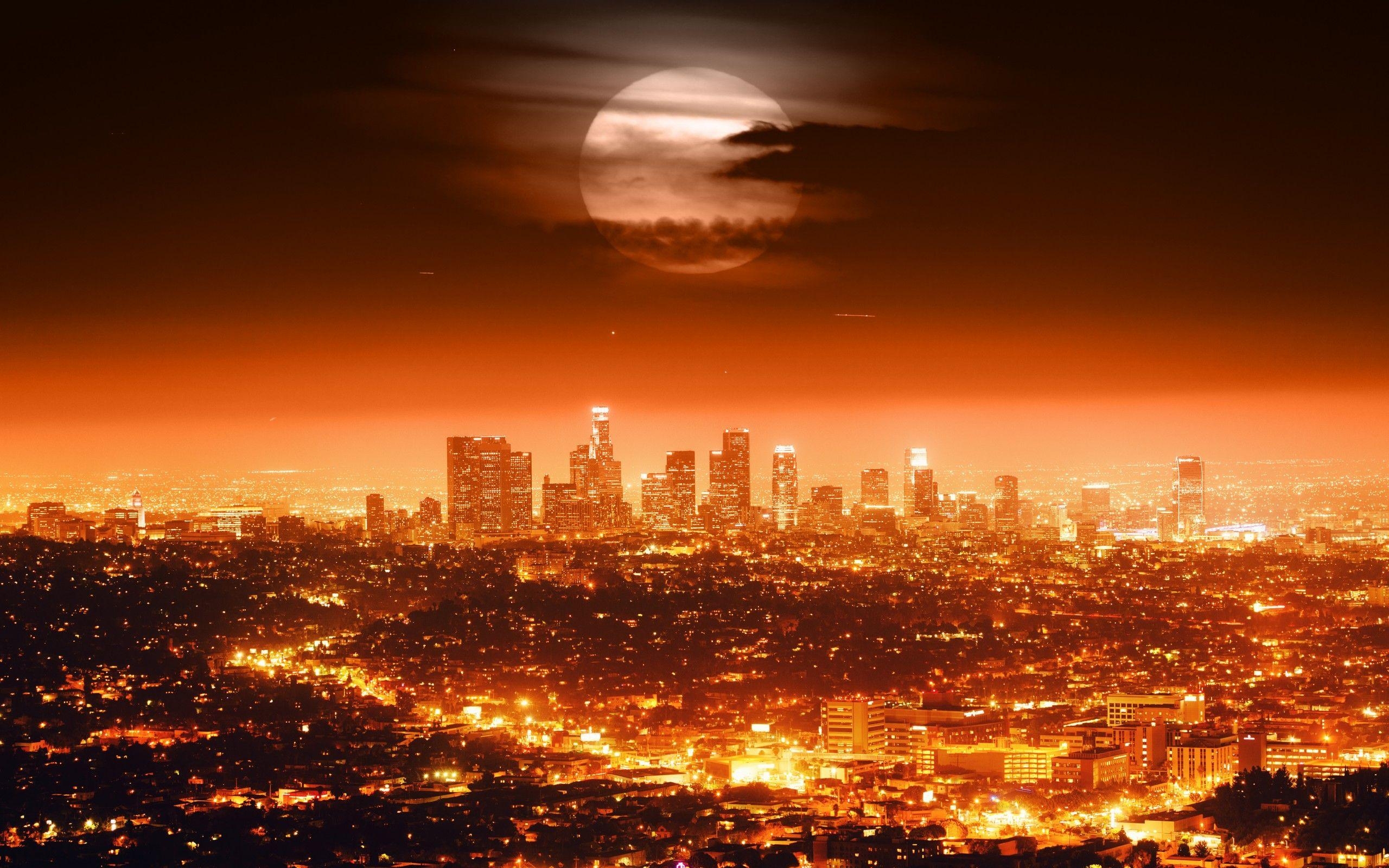 2560x1600 Los Angeles Skyline At Night California Wallpaper, Desktop