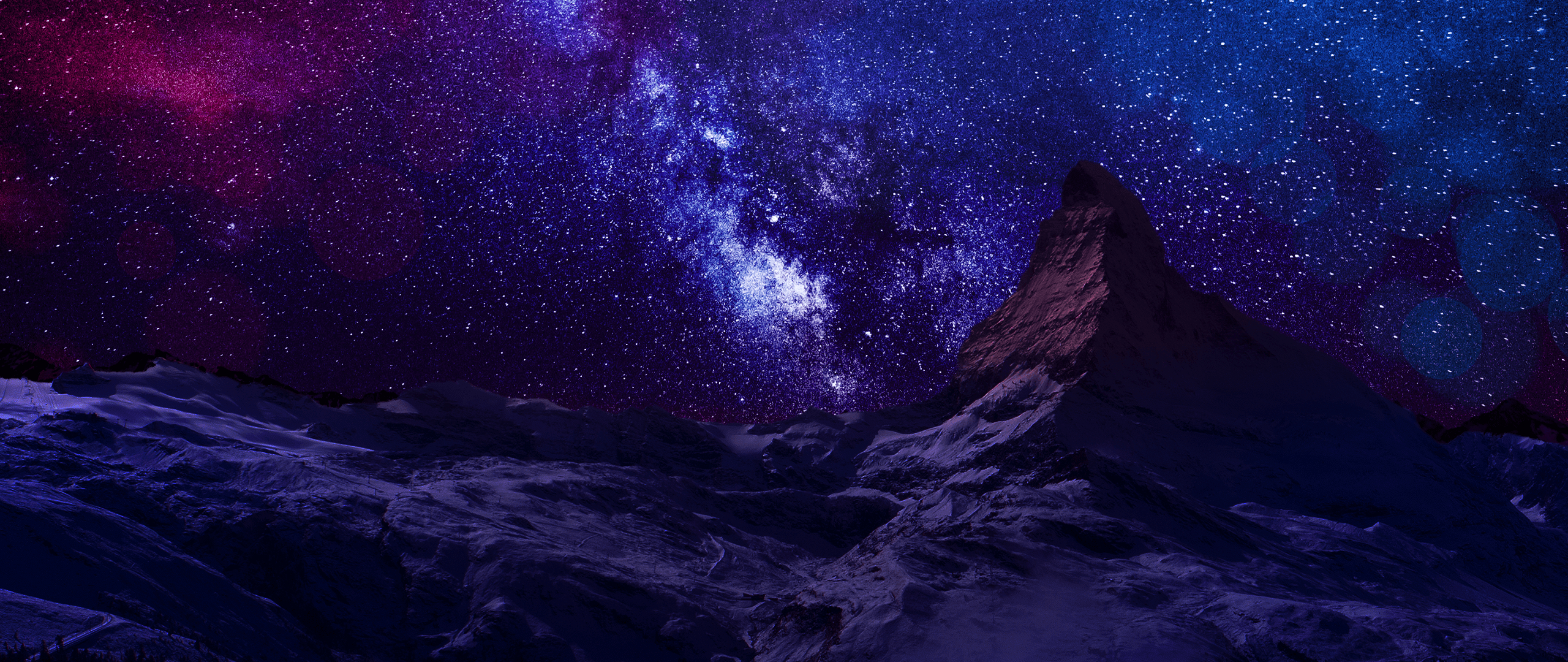 2560x1080 Purple Night HD Wallpaper, Dual Screen