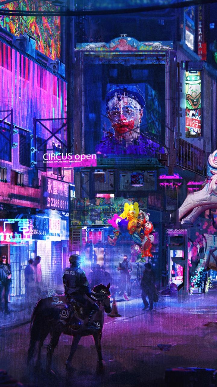 720x1290 Cyberpunk phone wallpaper, Phone