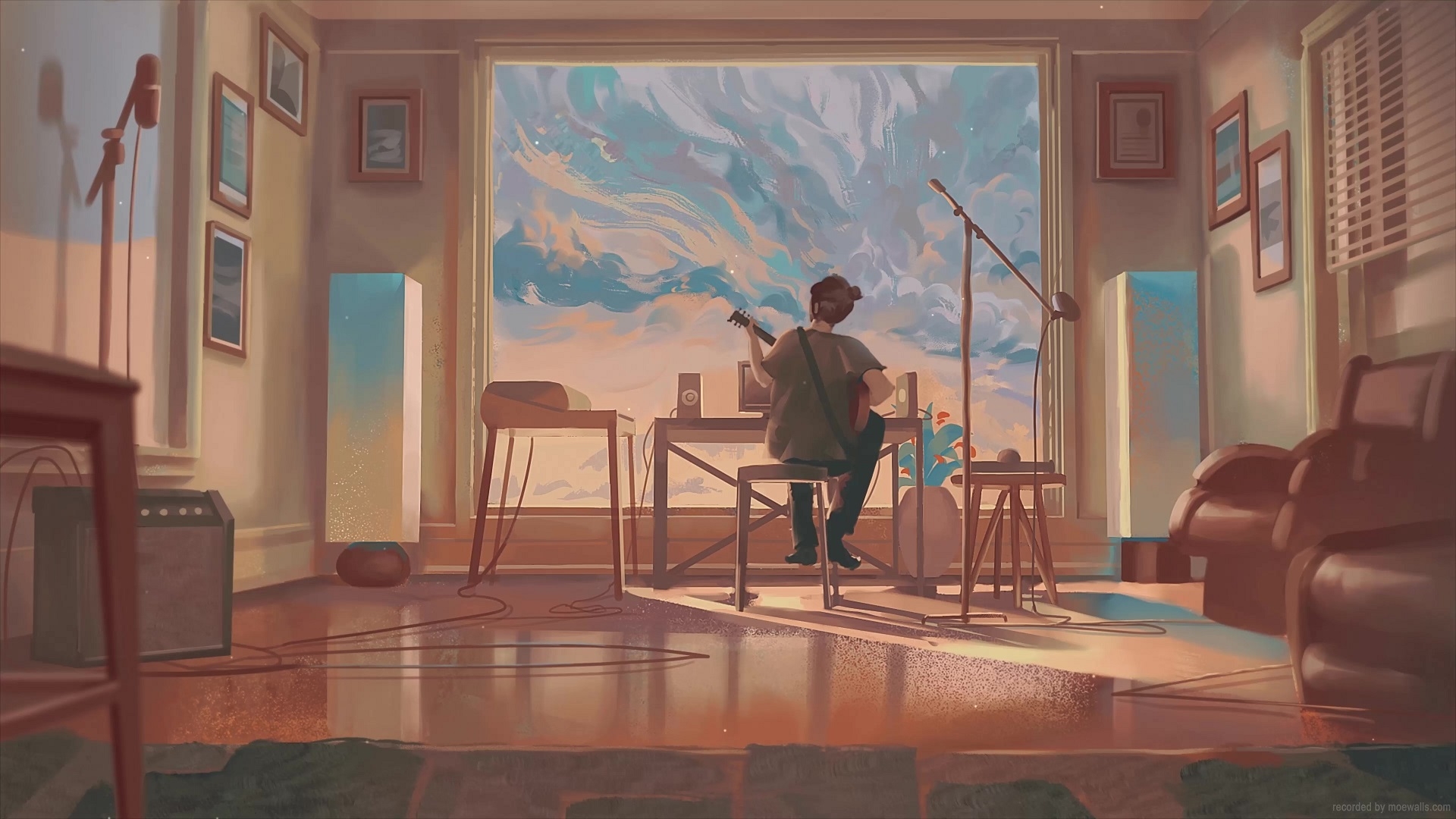 1920x1080 Lofi Boy Playing Guitar Live Wallpaper, Desktop