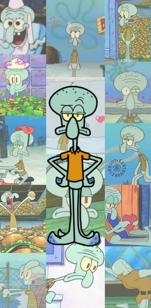 630x1280 Squidward Collage wallpaper, Phone