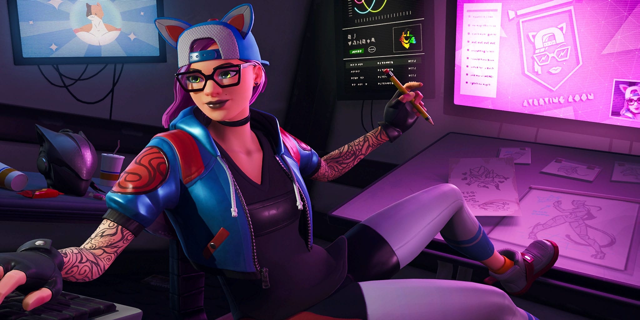 2050x1030 Fortnite Season 2 leaks fuel 'Agent Meowscles' theory, Desktop