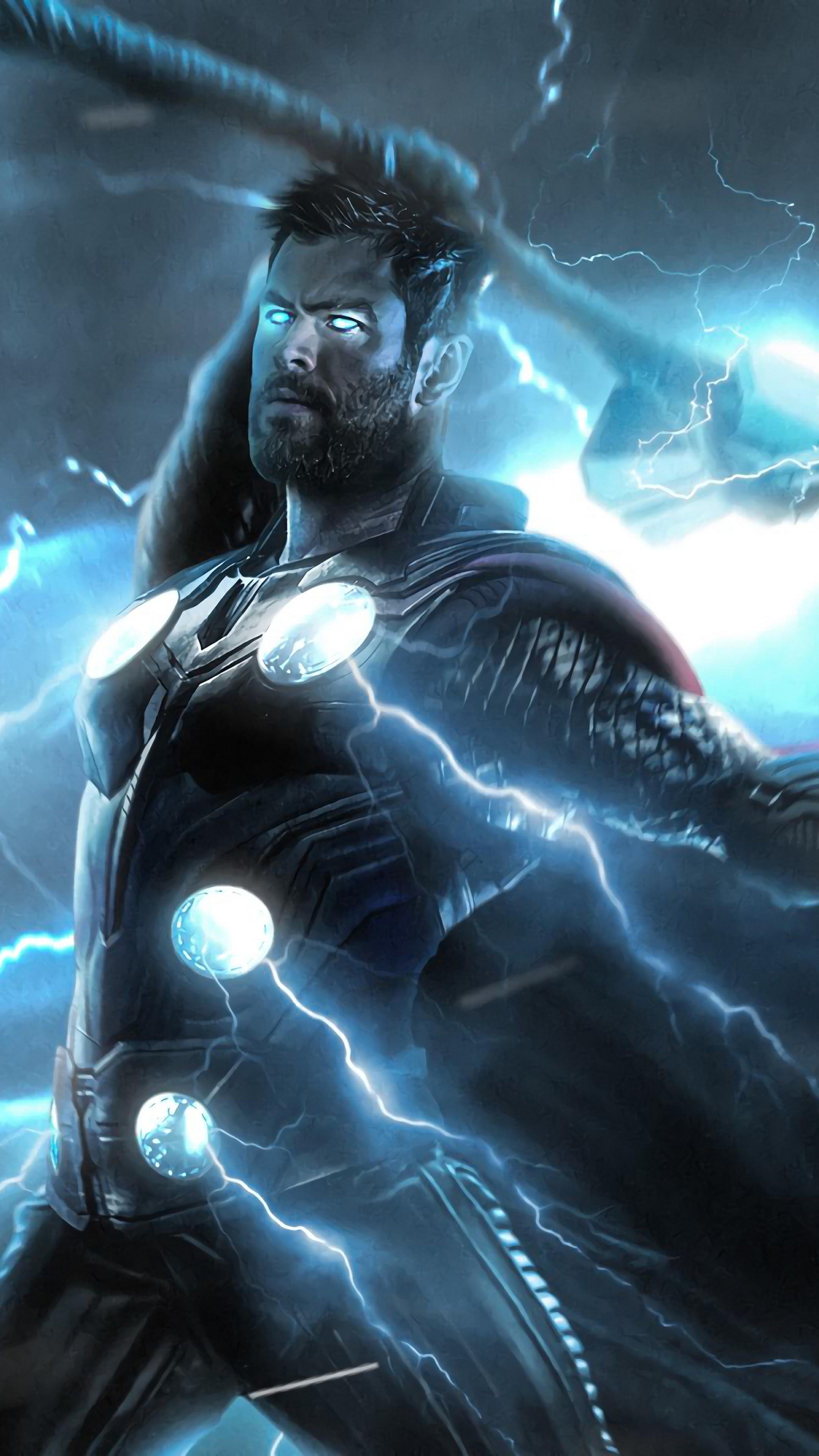 2160x3840 Avengers: Endgame Thor Strombreaker Axe Lightning 4K Wallpaper, Phone