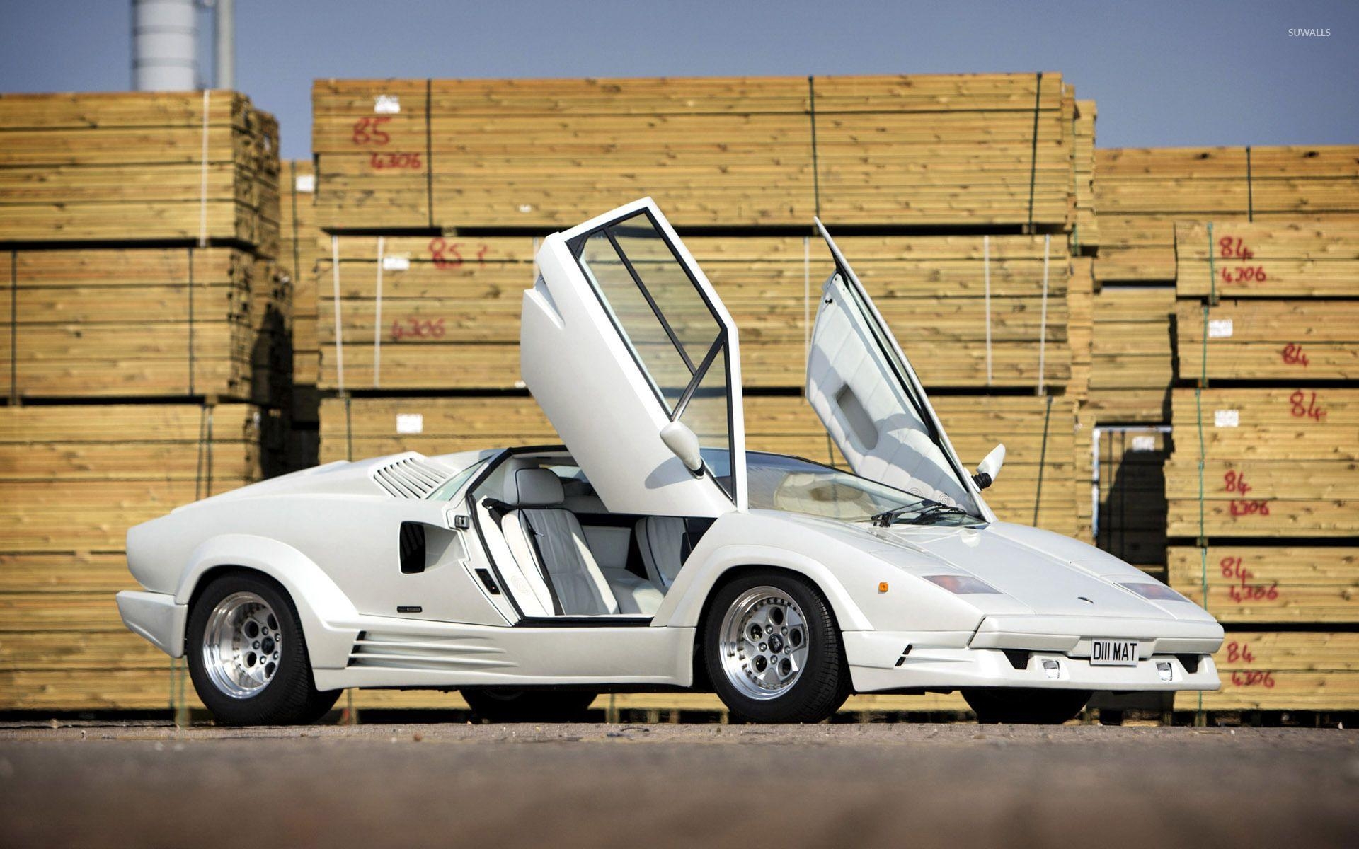 1920x1200 White Lamborghini Countach with opened doors wallpaper, Desktop