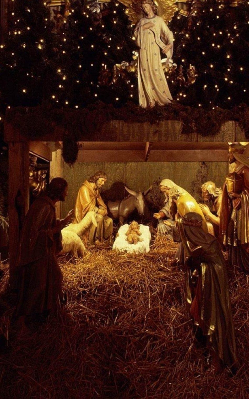 950x1520 Christmas Jesus Nursery Decorations 4K Ultra HD Mobile Wallpaper, Phone