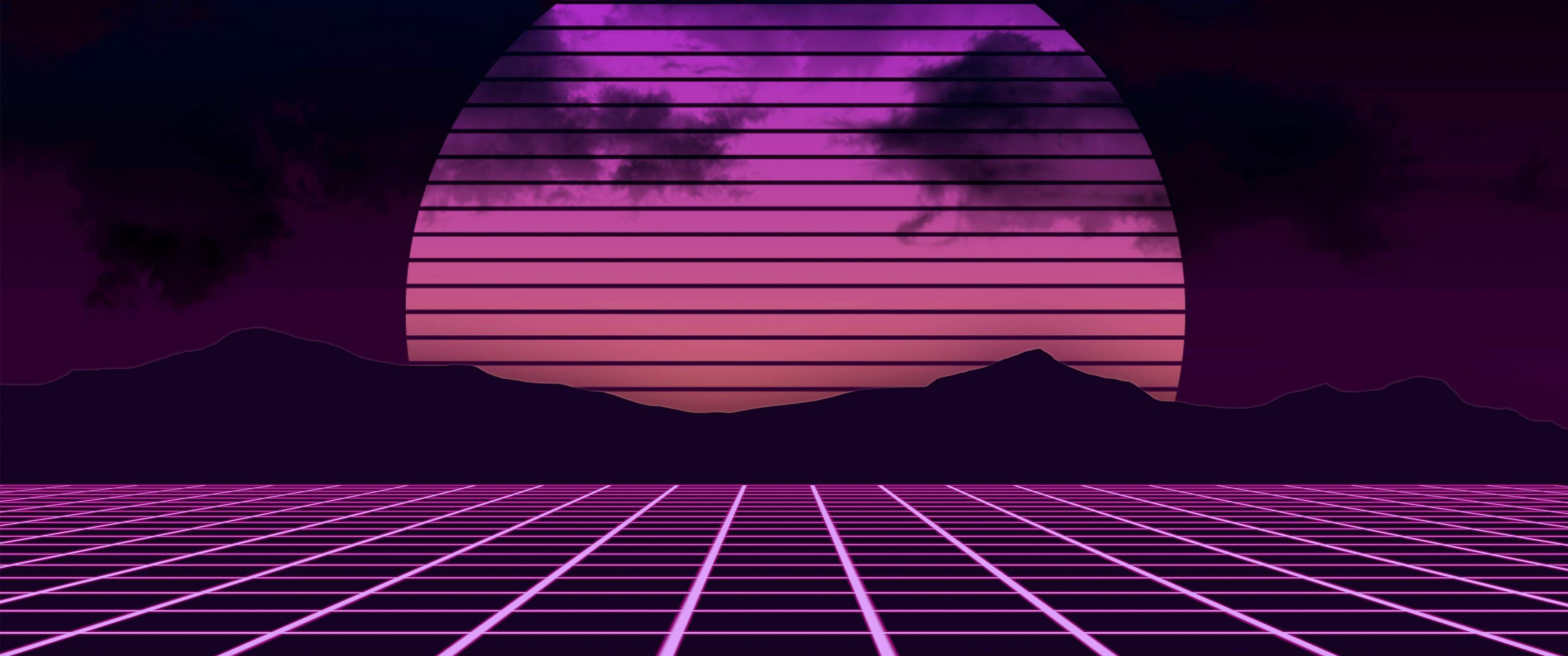 3440x1440 Retro 80S Wallpaper, Dual Screen