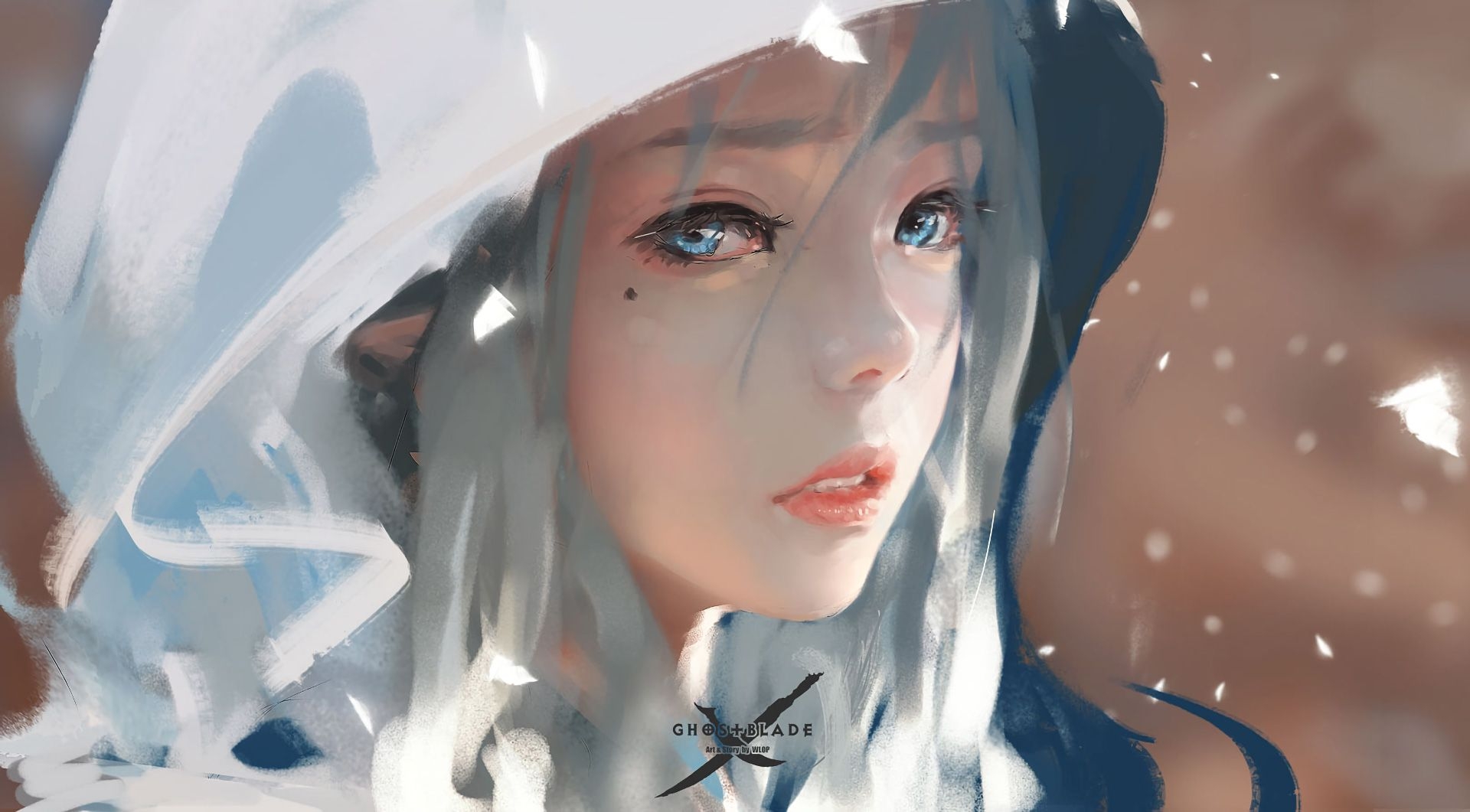 1920x1070 Blue Eyes Face Girl In Hood, HD Anime, 4k Wallpaper, Image, Desktop
