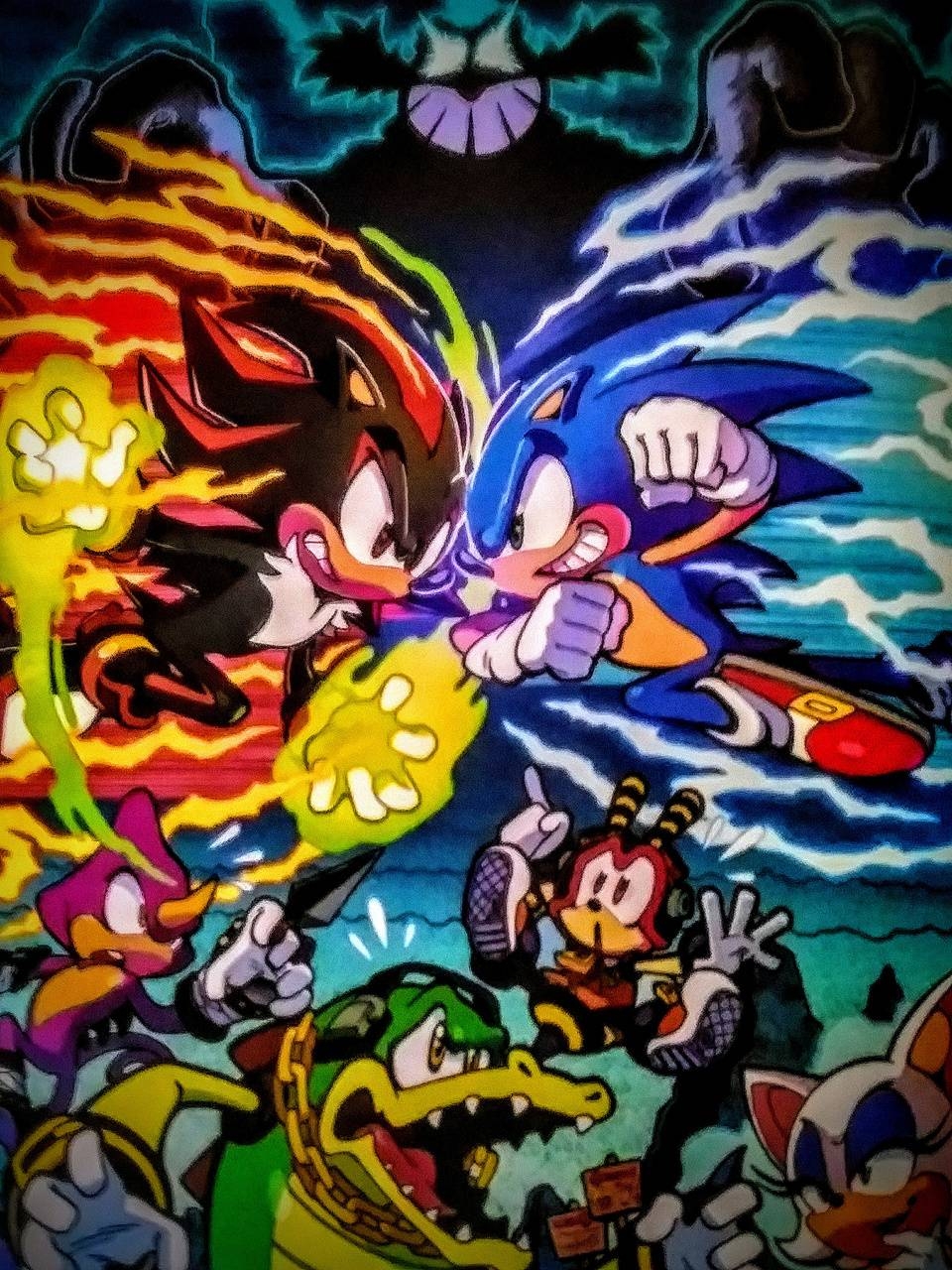 960x1280 Sonic VS Shadow wallpaper, Phone