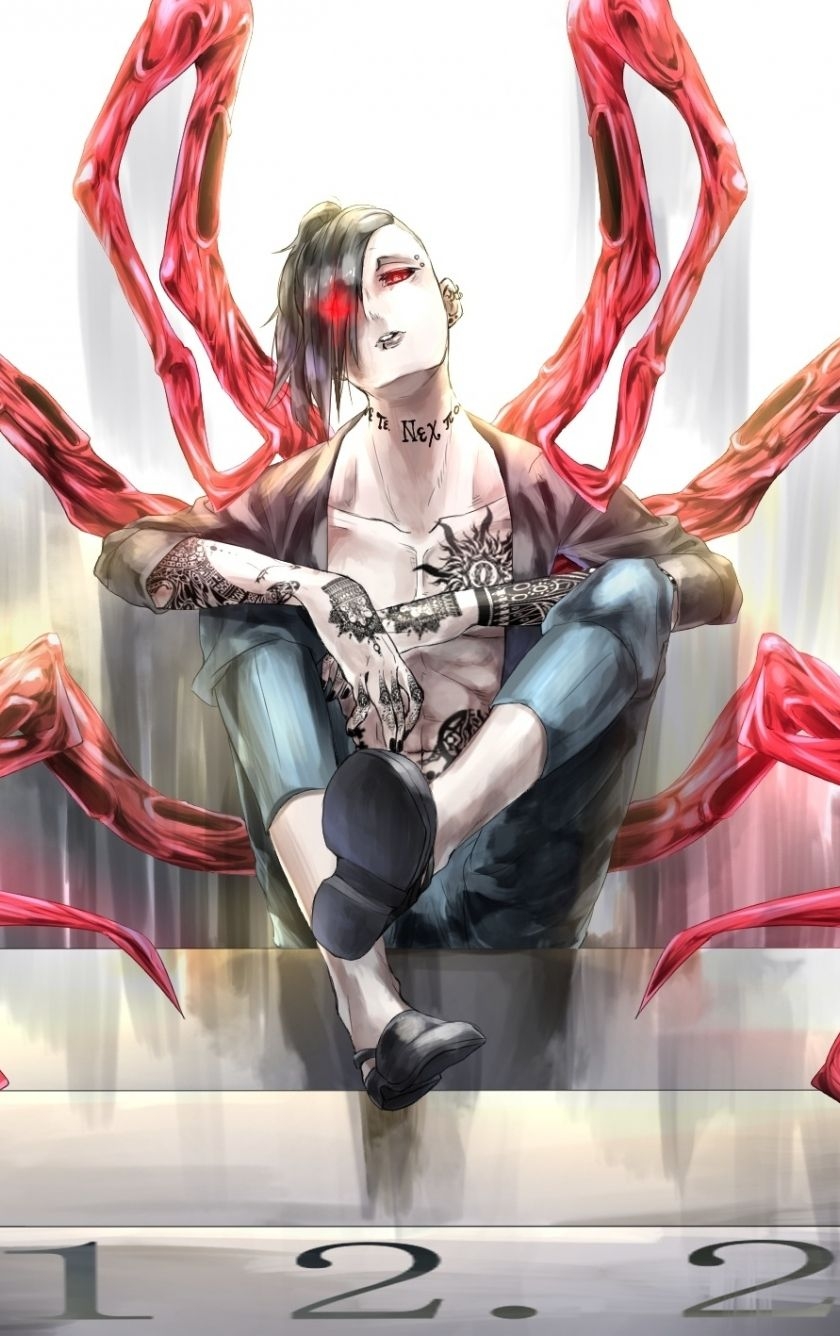 840x1340 Download  wallpaper tatto, anime, uta, tokyo ghoul, iphone iphone 5s, iphone 5c, ipod touch,  HD image, background, 16243, Phone