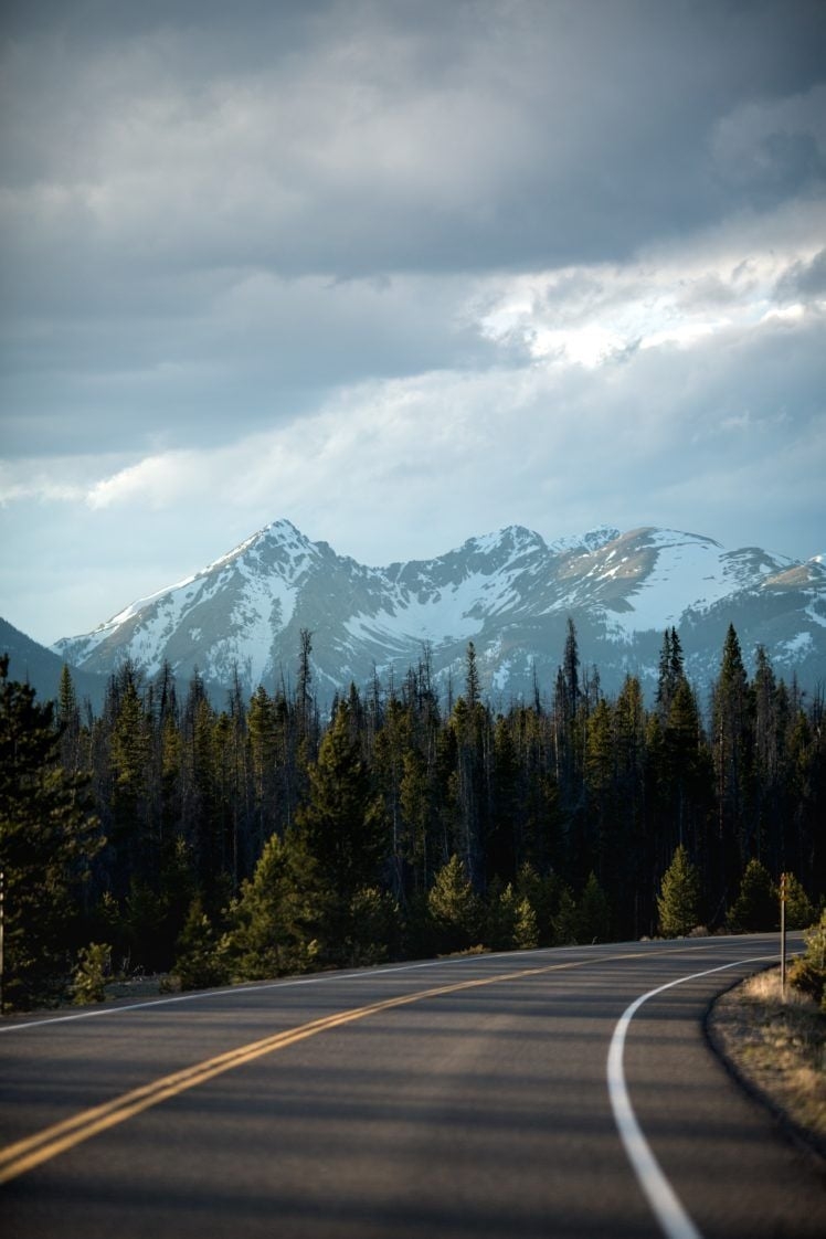 750x1130 nature, Trees, Snow, Mountains, Road Wallpaper HD / Desktop, Phone