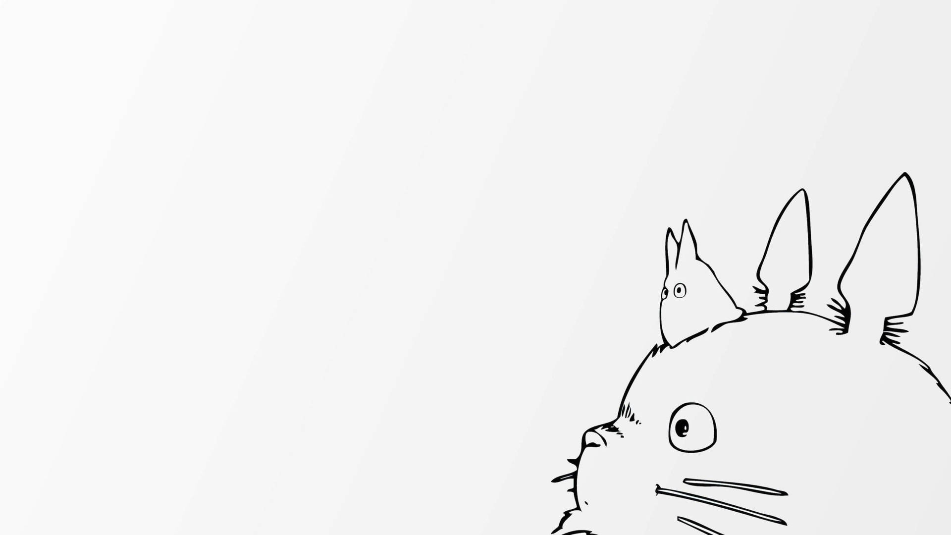 1920x1080 Download A minimalist sketch of Totoro, the beloved mascot of Studio Ghibli Wallpaper, Desktop