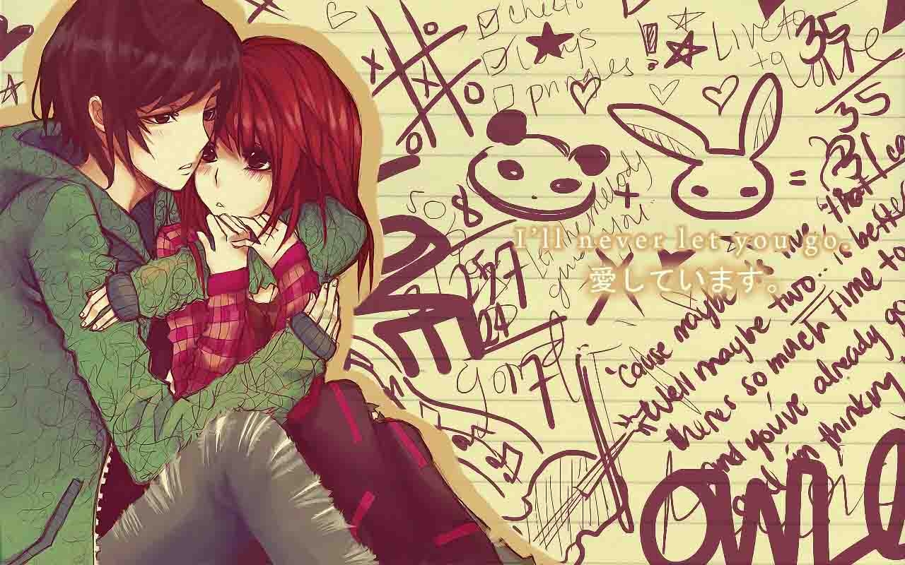 1280x800 Anime Couple Hug Latest HD Wallpaper Free Download. New HD, Desktop