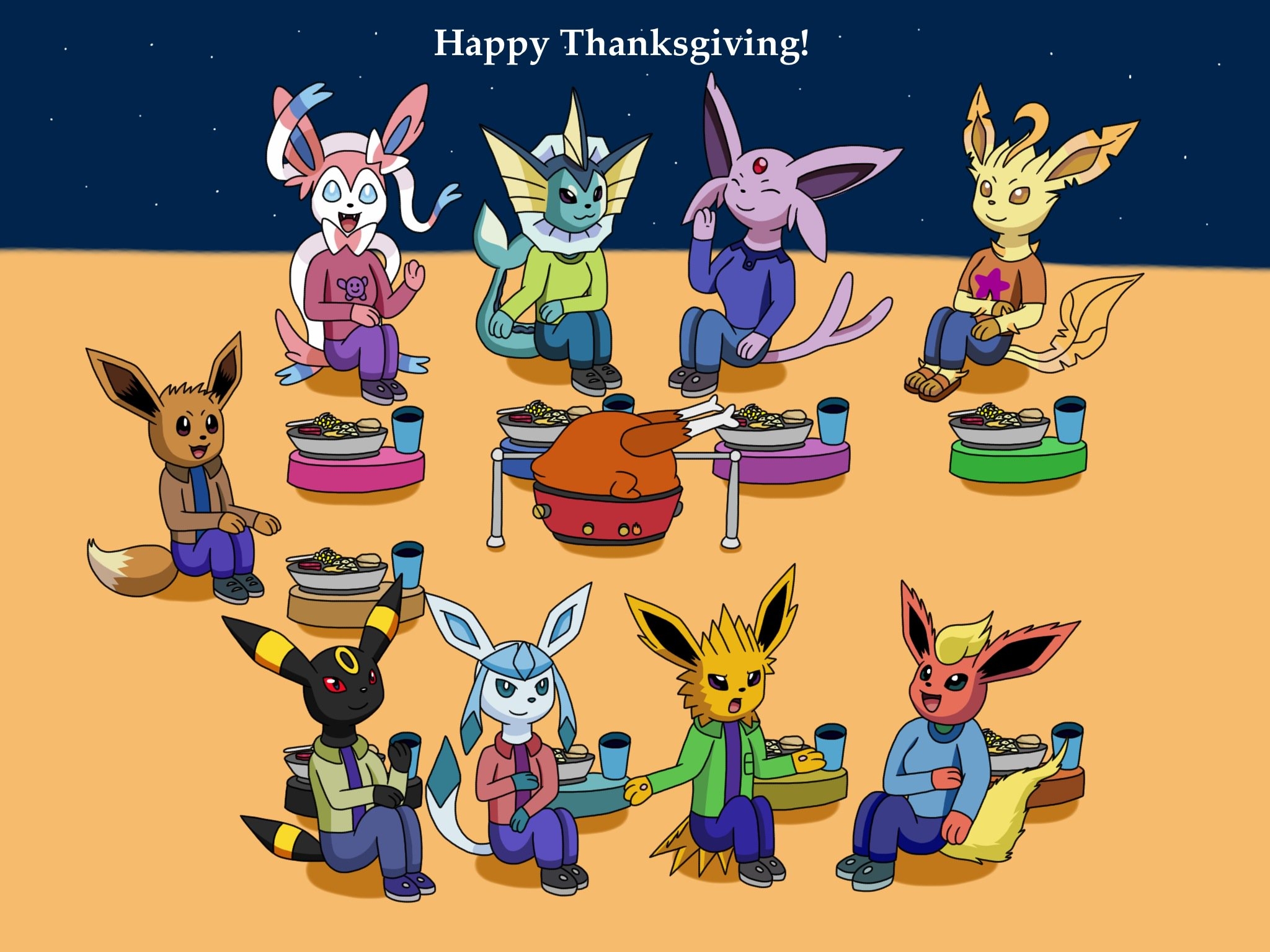 2050x1540 Madrid Junior Eevee Evolutions Thanksgiving Fanart!!! Happy Thanksgiving!!! #Eevee #eeveelution #pokemon #pokemonfanart, Desktop